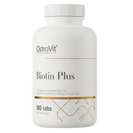 OstroVit Biotin Plus – Biotyna, Cynk, Selen i Kwas Foliowy – 100 Tabletek