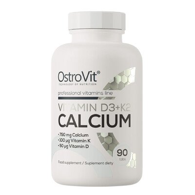 OstroVit Vitamin D3 + K2 + Calcium – Bone Health Support 90 Tablets 1