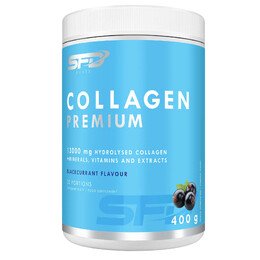SFD Collagen Premium – Hydrolizowany kolagen + MSM + kwas hialuronowy w proszku 400 g, czarna porzeczka